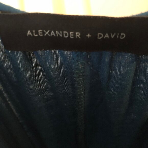 ALEXANDER + DAVID JUMPSUIT TEAL SPAGHETTI STRAP WIDE LOOSE KNIT SIZE L - Picture 4 of 11